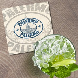 Unbranded Palermo Italy 4'' X 4'' Square Wooden Coaster