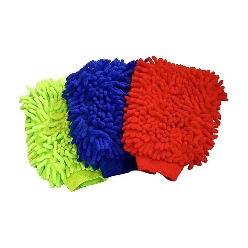 Misorel Manopla De Microfibra 3 Pzs Sacudir Limpiar Lavar Hogar