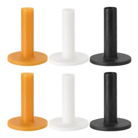 PATIKIL Rubber Golf Tees 6pcs 2.8" Golf Practice Tees Training Driving Range Tee Table Golf Ball Holder for Outdoor Indoor Hitting Cushion Black/White/Yellow
