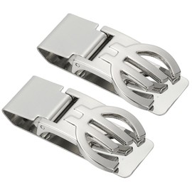 PATIKIL 2 Pcs Stainless Steel Money Clip, Metal Slim Wallet Clip for Men Money Holder Minimalist Front Pocket Wallet for Credit Card Business Card