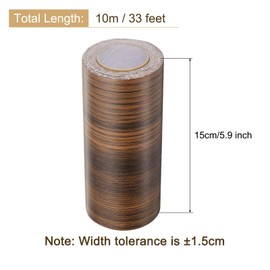 uxcell Wood Grain Tape, 5.9" x33 Ft Self Adhesive Wood Grain Repair Patch for Baseboards, Doors, Floor Repair, Furniture Home Decor Walnut