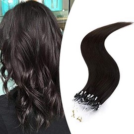 20" SEGO Micro Loop Hair Extensions Real Remy Human Hair [1g* 50Strands] #2 Dark Brown Micro Rings Beads Straight Invisible (50g)