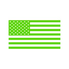 Hill Country Vinyl American US Flag [Pick Color/Size] Vinyl Decal Sticker for Laptop/Car/Truck/Window/Bumper (5in x 2.8in, Matte Lime Green)