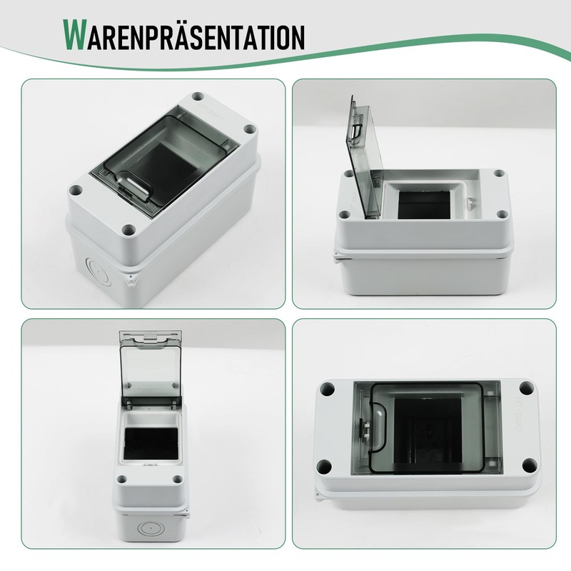 MaxEarn Pack of 2 Surface-Mounted Distribution Boxes, IP65 Waterproof Fuse