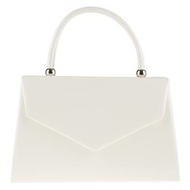 fi9® BNWT Retro Tote Patent Leather Bridal Wedding Evening Handbag Party Purse Clutch Shoulder Hand Bag (White)