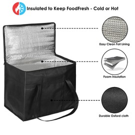 30L Large Cooler Bag,Foldable Camping Coolers,Reusable Insulation Shopping Bags, Food Delivery Bag,Ice Bag, Reusable Picnic Lunch Bag,Bottom with Rigid Pad, Sturdy Handle