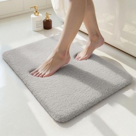Tuocal Microfiber Thickened Bath Mat, Non Slip Super Absorbent Ultra Soft Bathroom Mat, Machine Washable Quick Dry Bath Rug Foot Mat For Bathroom, 40 x 60 cm