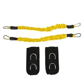 2Pcs Fitness Ankle Straps High Elasticity Durable Increase Muscle Strength Improve Leaping Ability Cable Ankle Strap Yellow 15 Pounds