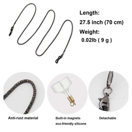 Magnetic Anti-Lost Strap Chain Necklace String Holder,Anti-Lost Lanyard Cord for Neck Compatible with AirPods 1/2/Pro