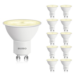BUBO GU10 LED Bulb 6W Equivalent 50W, 2700K Soft White 650 Lumens, Non-Dimmable GU10 Bulb Replacement for Track Lighting, MR16 LED Bulb for Kitchen, Range Hood, Living Room, Bedroom, 10 Pack