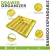 Utopia Kitchen Silverware Organizer, Expandable Bamboo Utensil Drawer Organizer, Kitchen