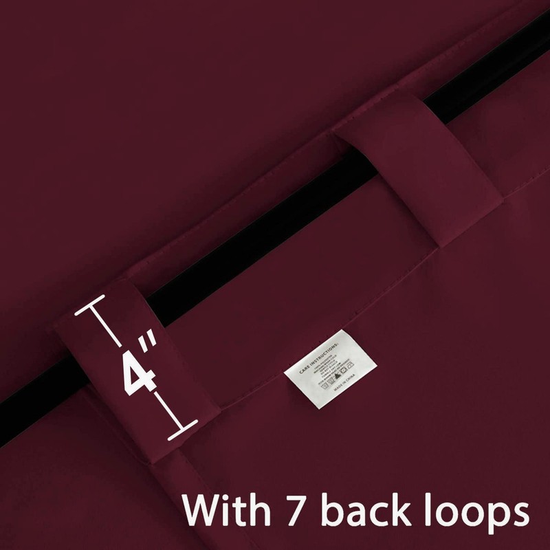 Turquoize Burgundy Blackout Curtains Solid Rod Pocket and Back Tab