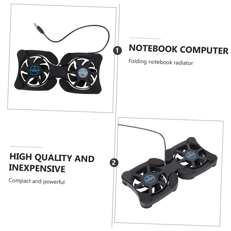 OSALADI Portable Foldable Laptop Cooler Dual USB Fans Height Computer