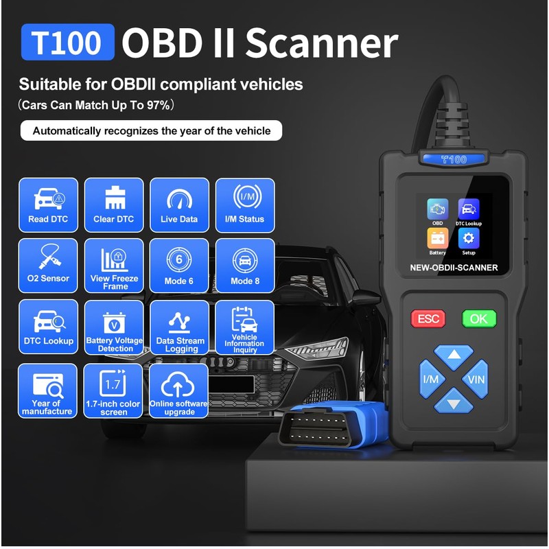 OBD2 Diagnostic Tool - OBDII/EOBD Diagnostic - Car Diagnostic OBD2