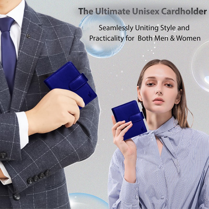 STARHIDE Soft Genuine Leather Compact Credit Debit Card Holder Case