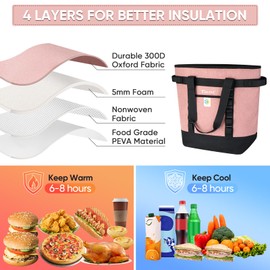 BALEINE Large 36-Can Cooler Bags Insulated, PEVA Soft Cooler Tote Bag, Insulated Grocery Bags with Zippered Top (8.5 Gallon, Purple)