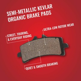 Sixity Front Rear Organic Brake Pads 2008-2014 for Piaggio MP3 500 Set Full Kit Three Wheeler Complete