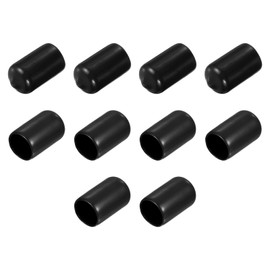 sourcing map Rubber End Caps 1/2"(12.5mm) ID Round Tube Cap 10pcs Black