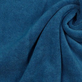 Stretch Cotton Terry Towelling Fabric Material - Denim, 1Mtr - 150cm x 100cm