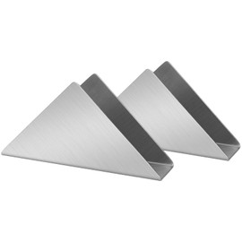 Stainless Steel Napkin Holder,Minimalistic Triangular Metal Napkin Holder,Cocktail Napkin Dispenser Organizer，Silver ，2 Pack