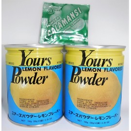 Yours (Japan) Lemon Flavored Powder, 5.2 oz. / 2 cans + Philippine Lemon Calamansi Salmpler Sachet
