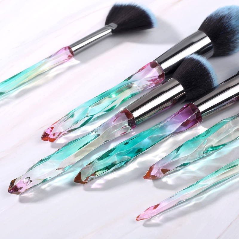 Makeup Brush Set Glamour Gaze 10Pcs Crystal Handles Makeup Brushes