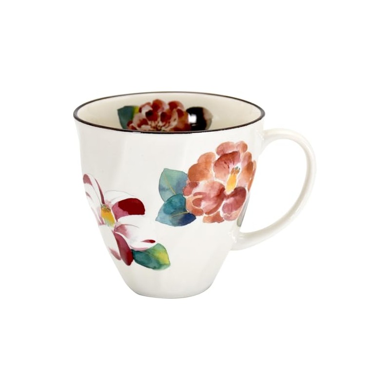 セラミック藍 季彩 マグカップ 椿 サイズ：約φ9 H8.9 02588