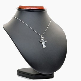 Franki Baker Sterling Silver & Natural Rock Crystal Gemstone Cross Pendant. Chain Length: 50cm