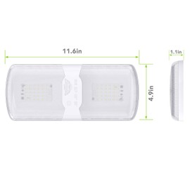 Leisure LED 5-Pack RV LED Ceiling Double Dome Light Fixture with Built in Dimmer Interior Lighting for Car/RV/Trailer/Camper/Boat 12V Natural White 4000-4500K 620 Lumen (5-Pack)