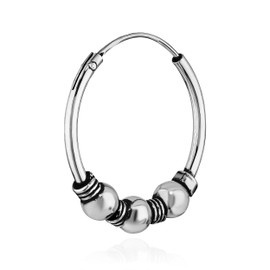 NKlaus Single 925 Sterling Silver Celtic Gothic Creole Earrings Solid 20 mm 7268, Sterling Silver, No Gemstone