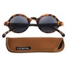 I-Sential Round Reading Sunglasses Tortoise Brown Frame Smoke Black UV400