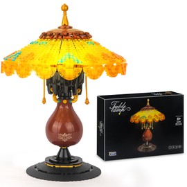 HIGH GODO Vintage Table Lamp Clamp Building Blocks Set, 804 Pieces with LED Mini Building Blocks Toy, Home Decor Decoration Gifts for Adults or Children from 8 Years