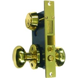 Tuff Stuff 5122AL Heavy Duty Mortise Lockset Ornamental Iron Gate Door Double Cylinder 2-1/2" Backset 1"X 7-5/8" Faceplate Left Hand
