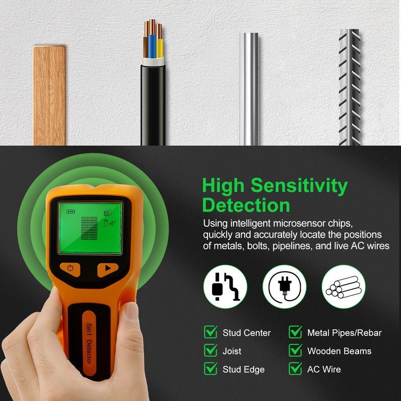 Stud Finder Wall Scanner 5 in 1 Multifunctional Stud Finder