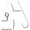 Dr.Fish 100 Pack Aberdeen Hooks Freshwater Fishing Hooks, Extra Long