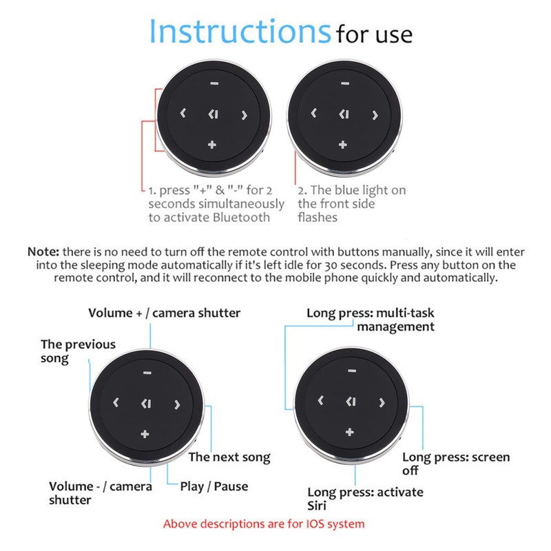 Button BT Remote Control Kit for iOS for Android, Remote