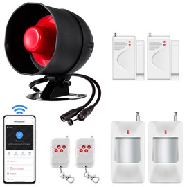 Alarmanlage für Haus & Wohnung WLAN mit APP, 120dB Smart Home Alarmanlage kabellose mit Sirene, Bewegungssensor, Türfenstersensor und Fernbedienung, für Haus, Wohnung und Lager