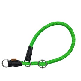 Aiminto Nylon Rope Pro Training Dog Collar, No Pull Round Martingale Collar, Slip Collar with Slidable Stop Ring - Ideal for Large Dogs (XL(1/2") - 26" Long, Light Green)