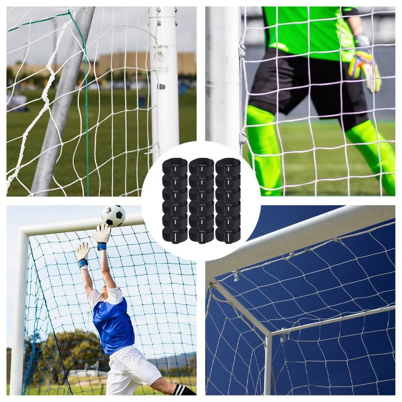 GORGECRAFT 30Pcs Soccer Goal Net Attachment Straps Black Soccer Net