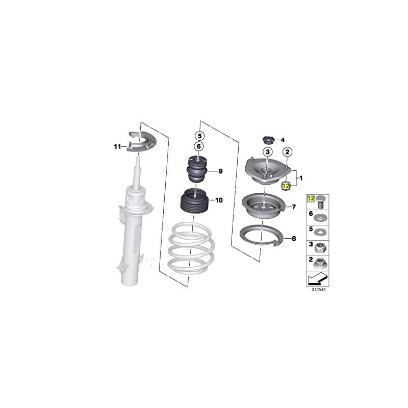 MINI Front Strut Top Mount Stud Bolt M8 x 1.25