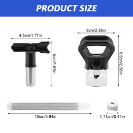 Jaeskeclip 6pcs Sprayer Tips, Paint Sprayer Nozzle, Reversible Spray Tips Replacement Airless Sprayer, for Homes Buildings Garden Decks Fences