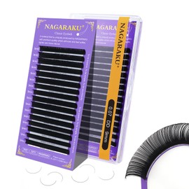 NAGARAKU Individual Eyelashes, 1:1 Individual Eyelashes, Volume Eyelashes, Classic Eyelash Extension, Soft, Natural, 1 to 1 Eyelashes, Single Eyelash, Matte Black, 16 Rows, High Capacity (0.07 DD 9
