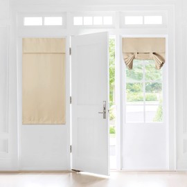 NICETOWN - Cortinas francesas para Puerta, Cortinas Cortas para Ventana, 30 x 40 Pulgadas, Aislamiento térmico para Puerta Delantera, Cortinas de casa de Campo para recámara, 1 Panel, Beige Biscotti
