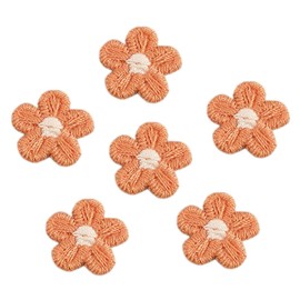 Anevous Pack of 20 Patches for Patches, Embroidery Flower Patches, Mini Flower Patches, Appliqué Adults for Clothing, Hats, Jacket, Jeans, Backpacks Bag, DIY Decoration, Orange
