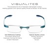 Visualites 1 Sky Blue 1.00 Power Lightweight Rimless Reading Glasses