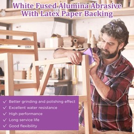 LotFancy 400 Grit Sandpaper, 30PCS 9 x 11” White Fused Alumina Wet Dry Sanding Sheets, for Automotive Metal Sanding Polishing, Wood Finishing, Purple