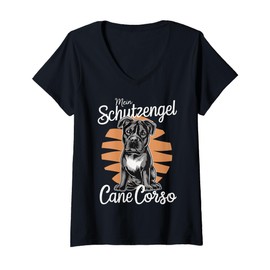 Womens Cane Corso Hund Schutzengel Hunde Cane Corsos V-Neck T-Shirt