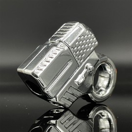 Alloy Gun Shape Fidget Ring EDC Fidget Spinner Metal Hand Spinner Adult Fidget Toys ADHD Tool Anxiety Stress Relief Toys Office Desk Toys (Silver)