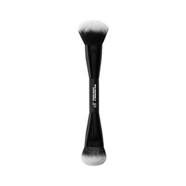e.l.f. Crema Blush & Bronzer Duo Brush Brocha de maquillaje 2 en 1 para mezclar y aplicar capas de fórmulas de crema, crea un brillo sin costuras, veg