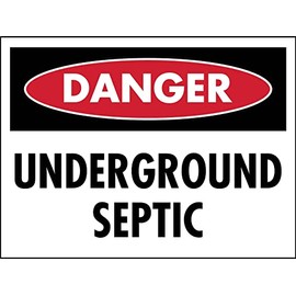 Danger Underground Septic Sign Metal Tin Sign 8x12 Inches Caution Danger Safety Security Warning Notice Signs